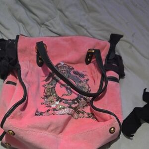 Pink Tote Bag with Black Accents